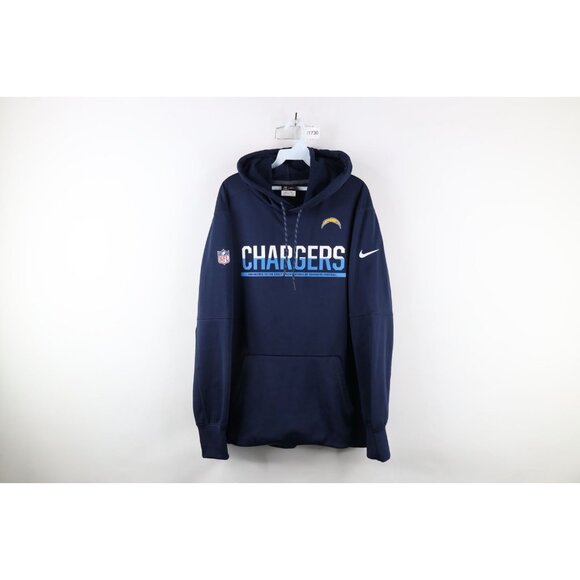 Nike On Field Mens Large Spell Out San Diego Chargers Football Hoodie Sweatshirt - Picture 1 of 16